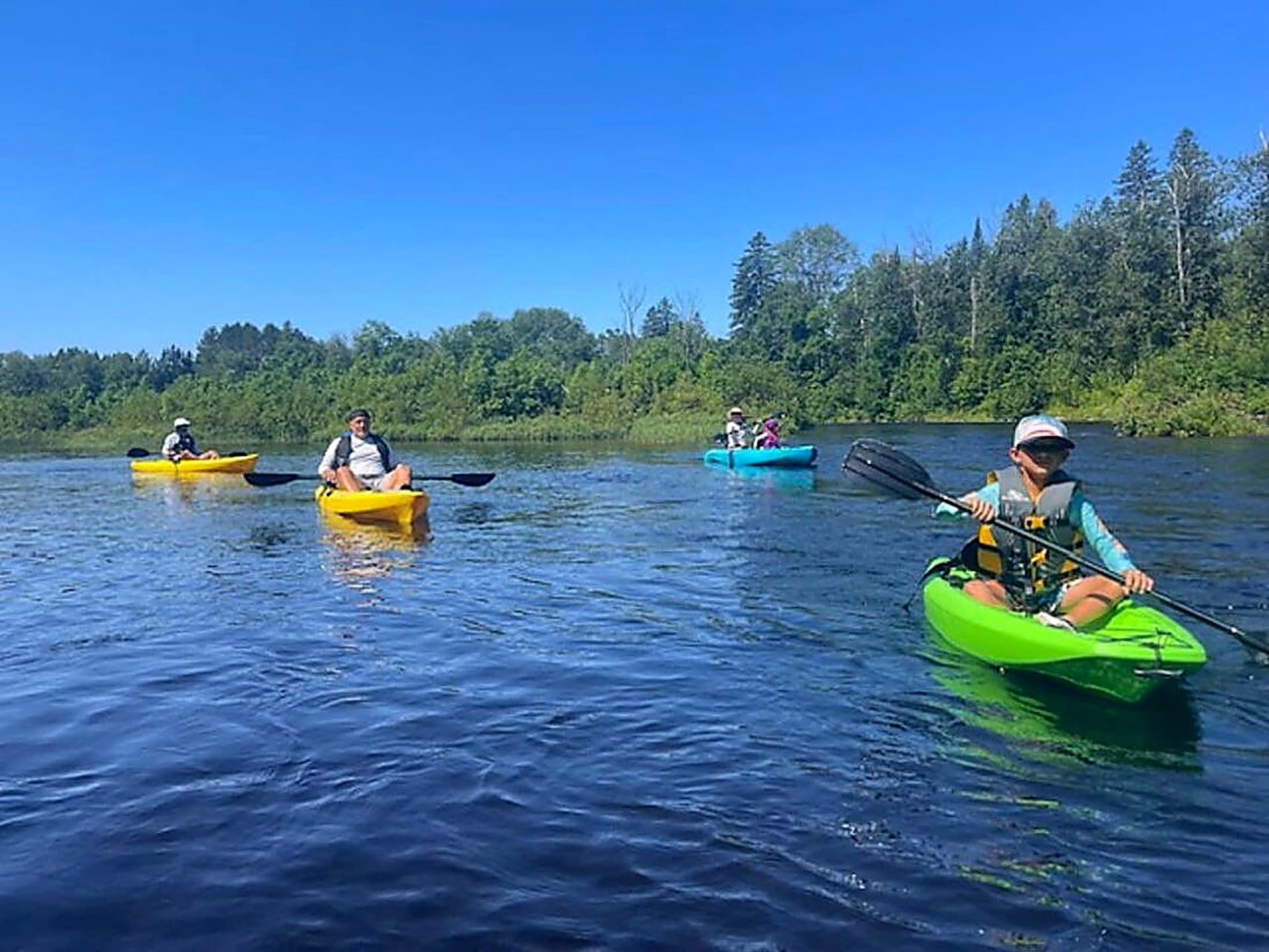 Out on the water at Eagles Landing Lakeside Cottages.